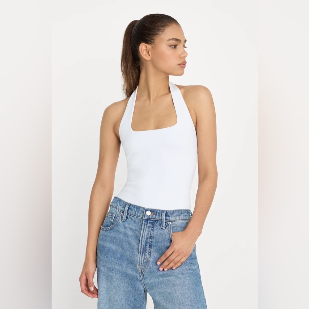 Good American white Halter Bodysuit